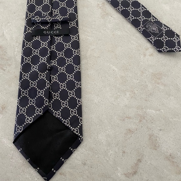 Gucci Accessories Gucci Mens Tie Black Silver Poshmark